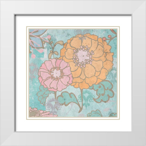 French Peony III White Modern Wood Framed Art Print with Double Matting by Mark, Leslie