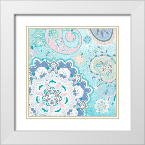 Paisley Faire VI White Modern Wood Framed Art Print with Double Matting by Mark, Leslie