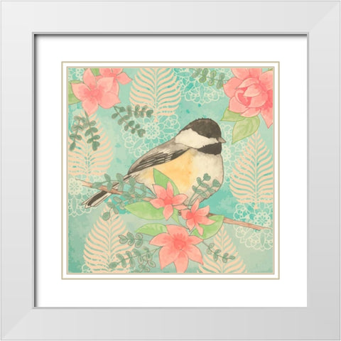 Chickadee Day I White Modern Wood Framed Art Print with Double Matting by Mark, Leslie