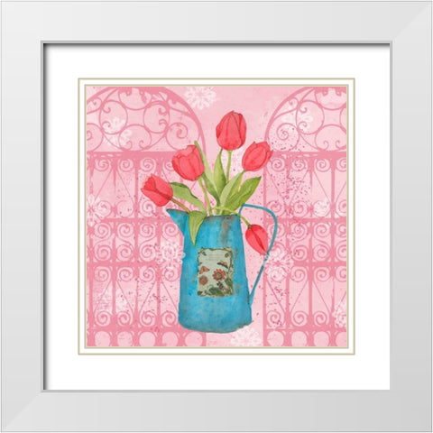 Garden Gift IV White Modern Wood Framed Art Print with Double Matting by Mark, Leslie