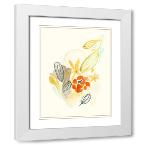 Bouquet Moderne III White Modern Wood Framed Art Print with Double Matting by Vess, June Erica