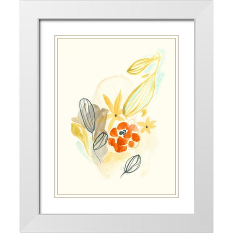 Bouquet Moderne III White Modern Wood Framed Art Print with Double Matting by Vess, June Erica
