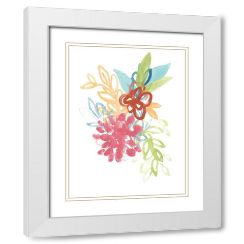 Flora Moderne II White Modern Wood Framed Art Print with Double Matting by Vess, June Erica