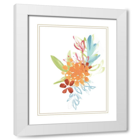 Flora Moderne IV White Modern Wood Framed Art Print with Double Matting by Vess, June Erica
