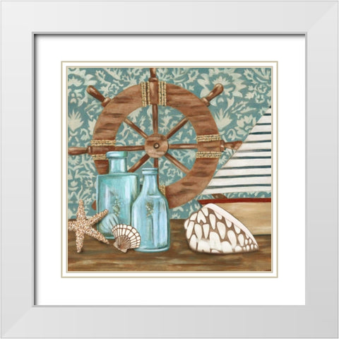 Nautical Collection I White Modern Wood Framed Art Print with Double Matting by Zarris, Chariklia
