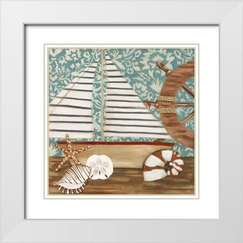 Nautical Collection II White Modern Wood Framed Art Print with Double Matting by Zarris, Chariklia