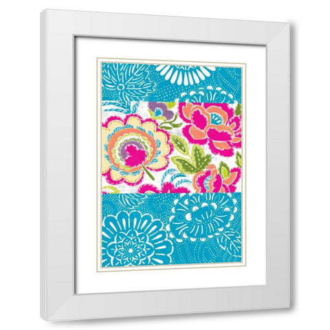 Tropical Embroidery Panel I White Modern Wood Framed Art Print with Double Matting by Zarris, Chariklia
