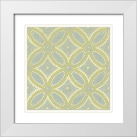 Pastel Tile Design II White Modern Wood Framed Art Print with Double Matting by Studio W