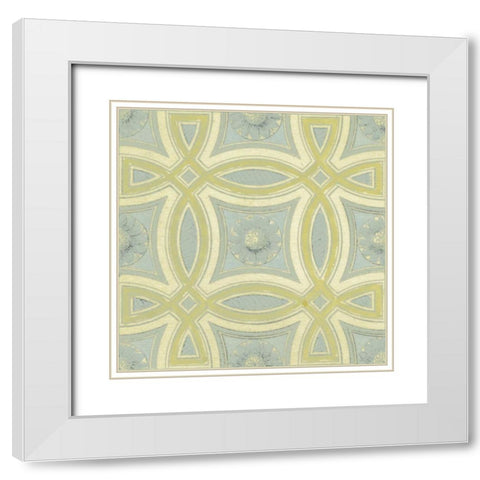 Pastel Tile Design III White Modern Wood Framed Art Print with Double Matting by Studio W