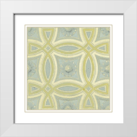 Pastel Tile Design III White Modern Wood Framed Art Print with Double Matting by Studio W
