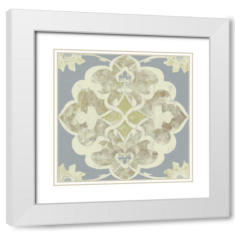 Pastel Tile Design IV White Modern Wood Framed Art Print with Double Matting by Studio W