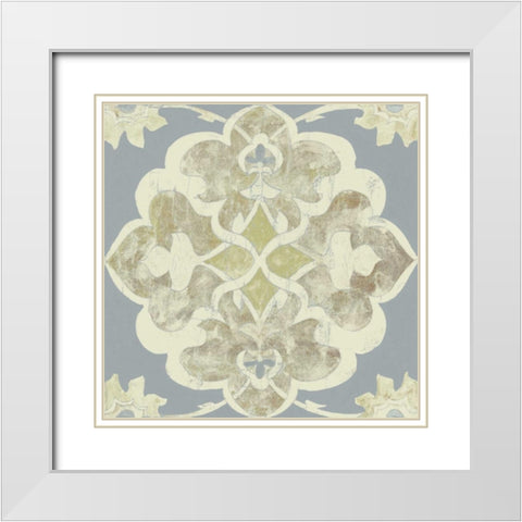 Pastel Tile Design IV White Modern Wood Framed Art Print with Double Matting by Studio W
