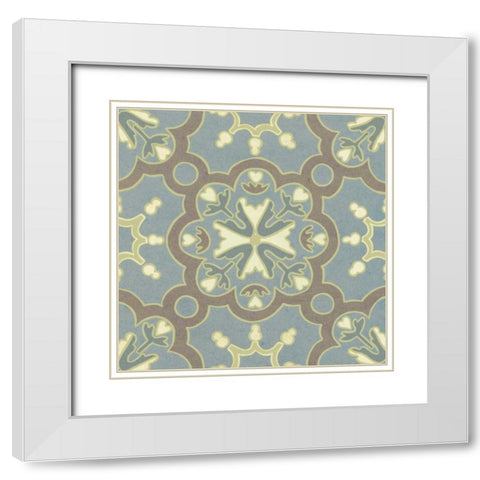 Pastel Tile Design VI White Modern Wood Framed Art Print with Double Matting by Studio W