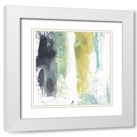 Vertical Split II White Modern Wood Framed Art Print with Double Matting by Vess, June Erica