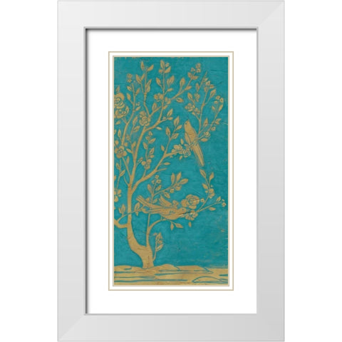 Topaz Chinoiserie II White Modern Wood Framed Art Print with Double Matting by Vess, June Erica