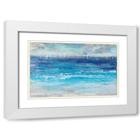 Sailing Afar I White Modern Wood Framed Art Print with Double Matting by OToole, Tim