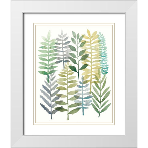 Watercolor Botany I White Modern Wood Framed Art Print with Double Matting by Meagher, Megan