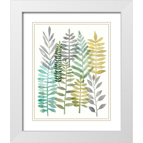 Watercolor Botany II White Modern Wood Framed Art Print with Double Matting by Meagher, Megan