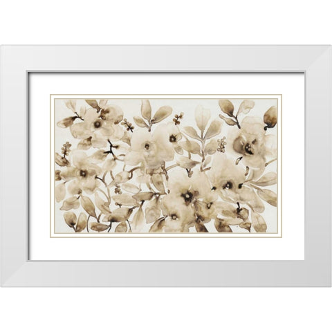 Blooming Umber II White Modern Wood Framed Art Print with Double Matting by OToole, Tim