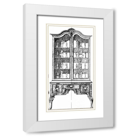 Custom Furniture Blueprint II White Modern Wood Framed Art Print with Double Matting by Vision Studio