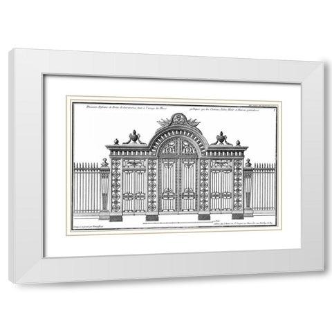 Custom Neufforge Gate Blueprint III White Modern Wood Framed Art Print with Double Matting by Neufforge
