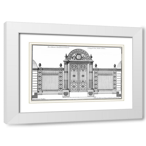 Custom Neufforge Gate Blueprint IV White Modern Wood Framed Art Print with Double Matting by Neufforge
