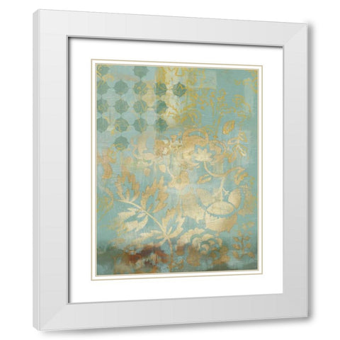 Gilded Tapestry II White Modern Wood Framed Art Print with Double Matting by Zarris, Chariklia