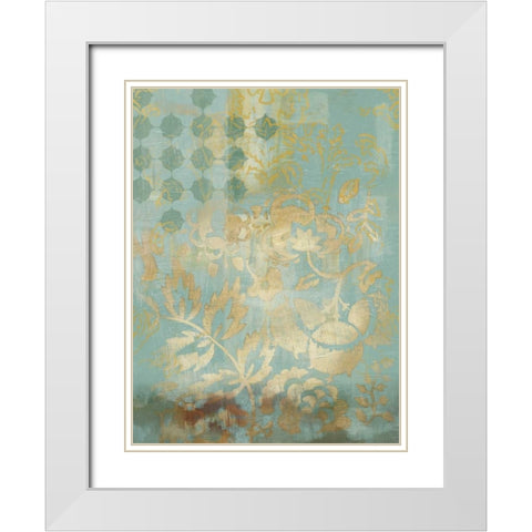 Gilded Tapestry II White Modern Wood Framed Art Print with Double Matting by Zarris, Chariklia