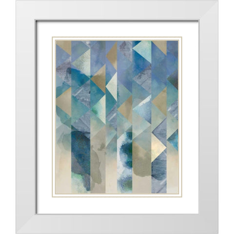 Ocean Reflections I White Modern Wood Framed Art Print with Double Matting by Zarris, Chariklia