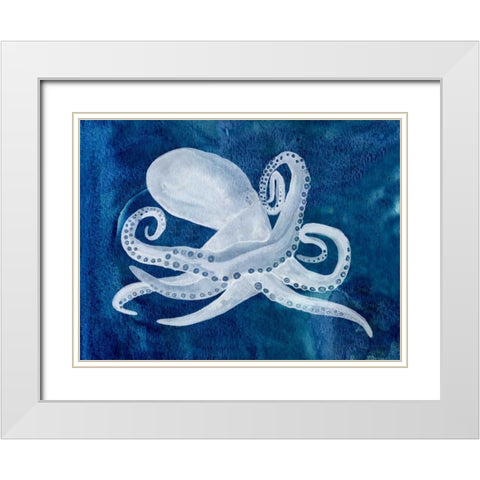 Cephalopod I White Modern Wood Framed Art Print with Double Matting by Ludwig, Alicia