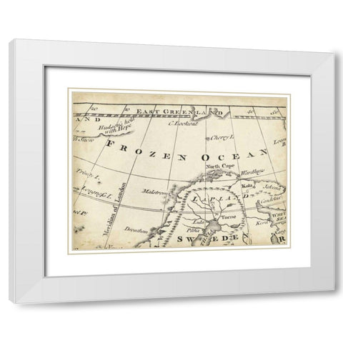Map of Europe Grid II White Modern Wood Framed Art Print with Double Matting by Jeffreys, T.
