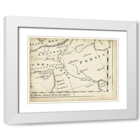 Map of Europe Grid IX White Modern Wood Framed Art Print with Double Matting by Jeffreys, T.