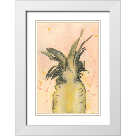 Pineapple Delight II White Modern Wood Framed Art Print with Double Matting by McCavitt, Naomi