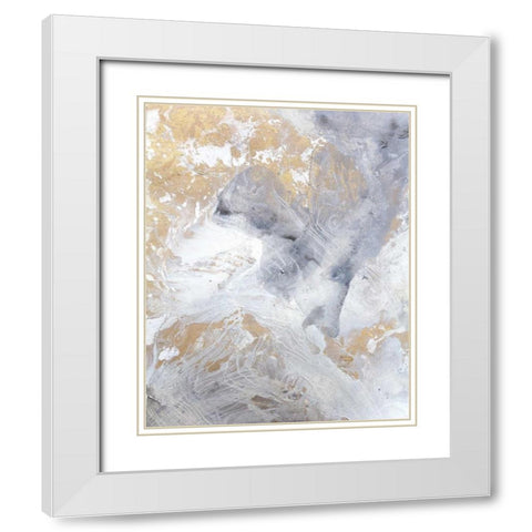 Gold Fusion II White Modern Wood Framed Art Print with Double Matting by Contacessi, Julia