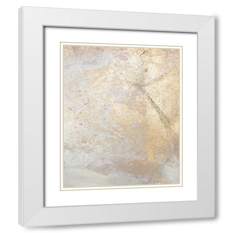 Gold Fusion V White Modern Wood Framed Art Print with Double Matting by Contacessi, Julia