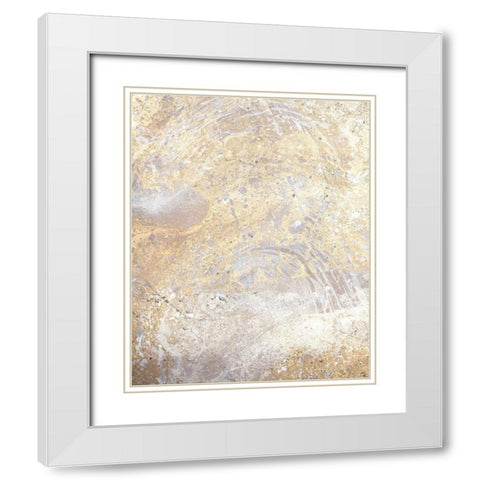 Gold Fusion VII White Modern Wood Framed Art Print with Double Matting by Contacessi, Julia