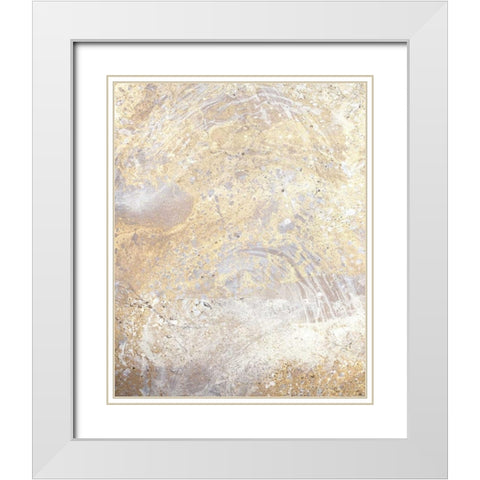 Gold Fusion VII White Modern Wood Framed Art Print with Double Matting by Contacessi, Julia