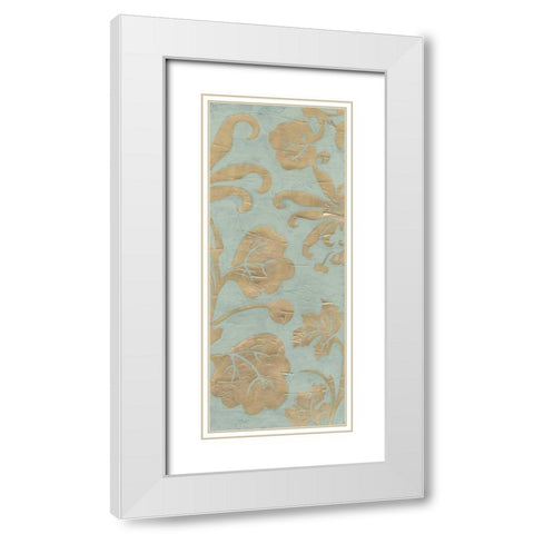 Graceful Garden Triptych III White Modern Wood Framed Art Print with Double Matting by Vess, June Erica