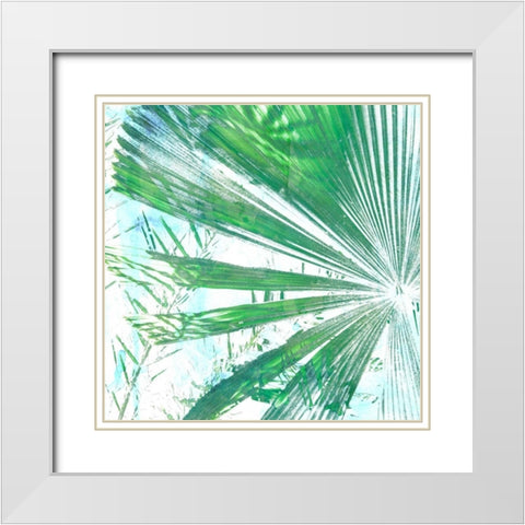 Emerald Palms I White Modern Wood Framed Art Print with Double Matting by Ilosky, Pam