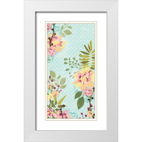 Sangria Garden I White Modern Wood Framed Art Print with Double Matting by Vess, June Erica