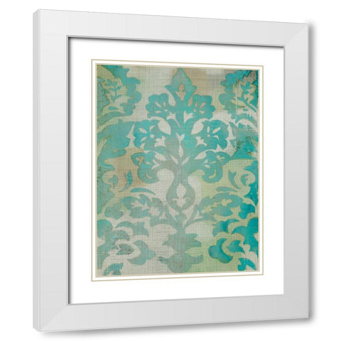 Velvet and Damask II White Modern Wood Framed Art Print with Double Matting by Zarris, Chariklia