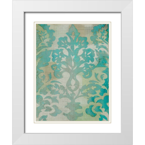 Velvet and Damask II White Modern Wood Framed Art Print with Double Matting by Zarris, Chariklia