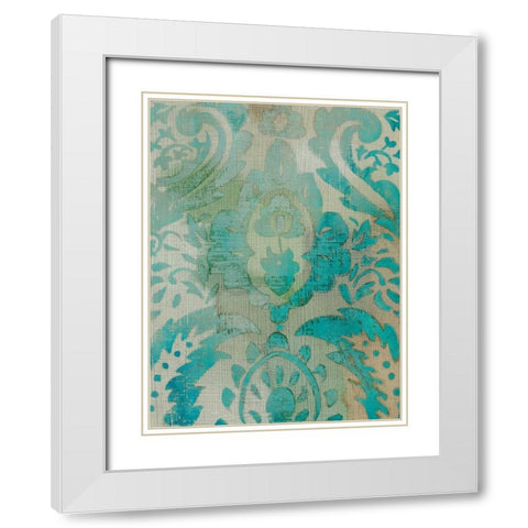 Velvet and Damask III White Modern Wood Framed Art Print with Double Matting by Zarris, Chariklia