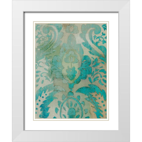 Velvet and Damask III White Modern Wood Framed Art Print with Double Matting by Zarris, Chariklia