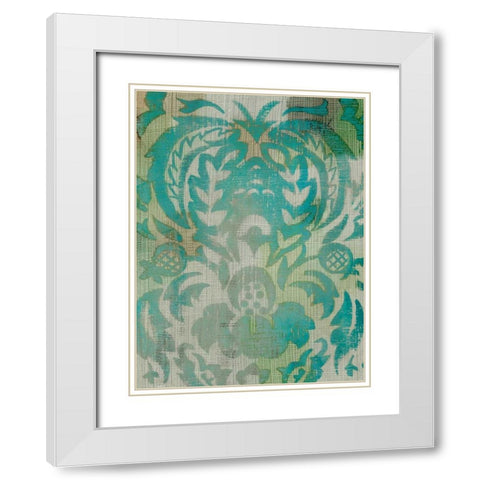 Velvet and Damask IV White Modern Wood Framed Art Print with Double Matting by Zarris, Chariklia