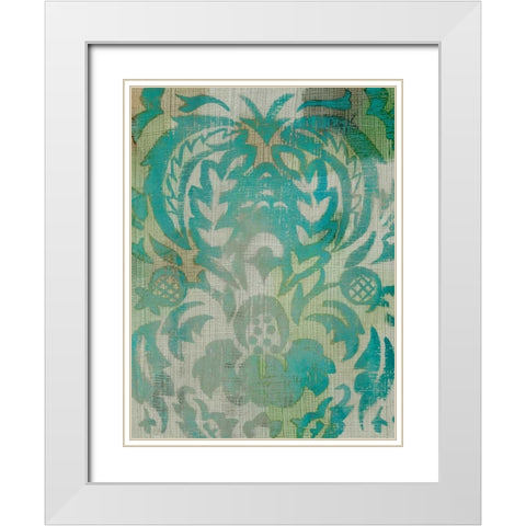 Velvet and Damask IV White Modern Wood Framed Art Print with Double Matting by Zarris, Chariklia