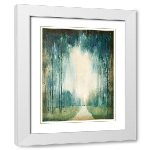 Custom Morning Rain White Modern Wood Framed Art Print with Double Matting by OToole, Tim