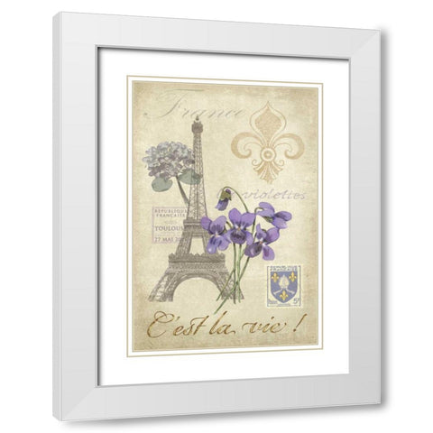 Paris Tour I White Modern Wood Framed Art Print with Double Matting by Reynolds, Jade