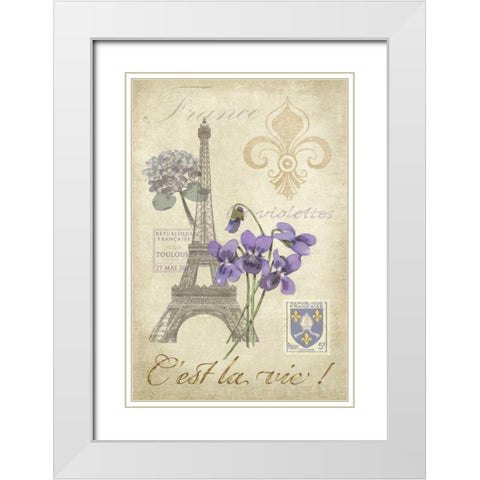 Paris Tour I White Modern Wood Framed Art Print with Double Matting by Reynolds, Jade