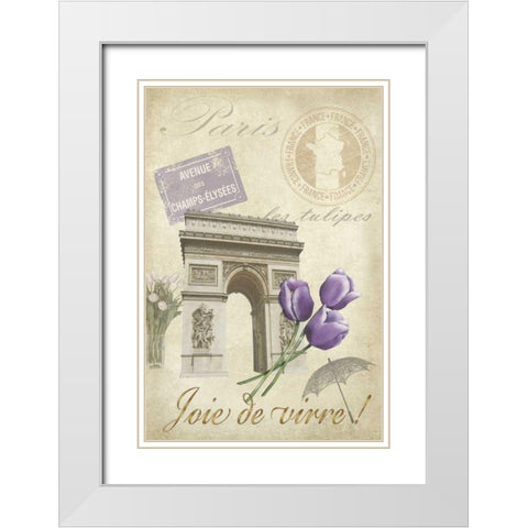Paris Tour II White Modern Wood Framed Art Print with Double Matting by Reynolds, Jade
